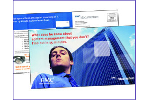 Direct Mail postcard for EMC
