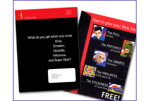 Direct Mail envelope and ad for Intelliseek