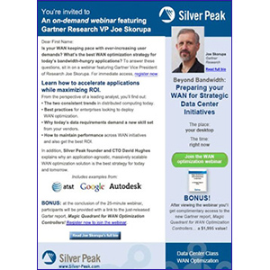 Integrated advertising ad for Silver Peak