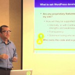 Carlos Perez teaching his class on selecting WordPress development candidates