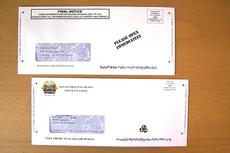 direct mail envelope example