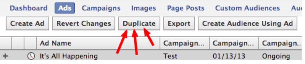 Facebook Ad Choices Focused on Duplicate