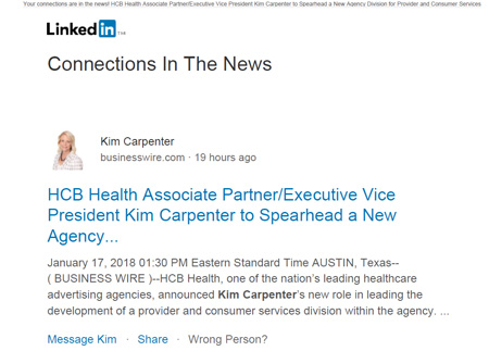 Image of lead-nurturing with LinkedIn Connections in the News post.