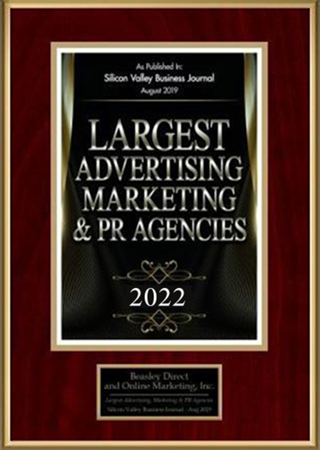 Beasley Direct and Online Marketing, Inc., Places 17th in Silicon Valley Business Journal 2022 List of Largest Advertising, Marketing and PR Agencies